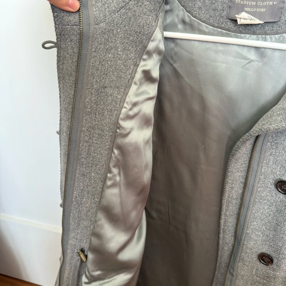 J. Crew Women's Gray Pea Coat with Hood - Picture 6 of 9